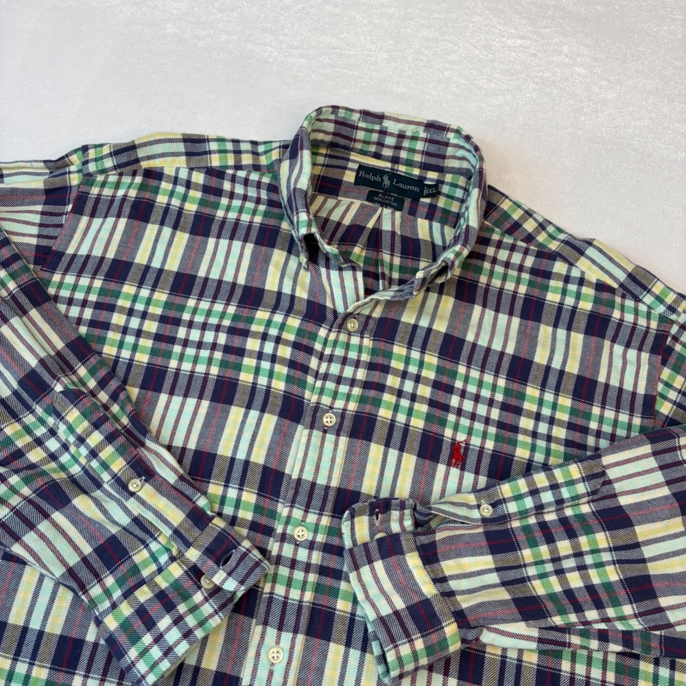 Ralph Lauren Button Down Mens XL Multi Color Plaid Blake Long Sleeve
Flannel